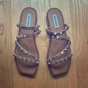 Steve Madden | Shoes | Steve Madden Skyler Tan Studded Sandal | Poshmark